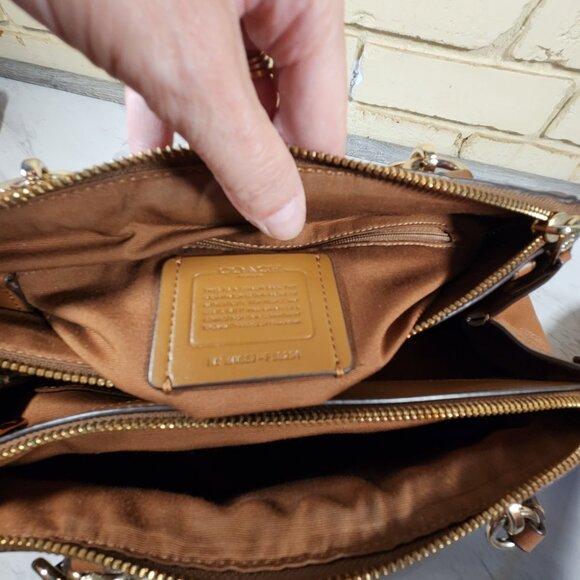 Euc Coach Christie Carryall Khaki Signature 2 Way Shoulder Bag Handbag Purse - Picture 12 of 12